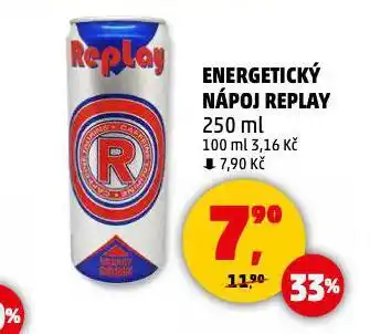 Penny Market Replay energetický nápoj nabídka