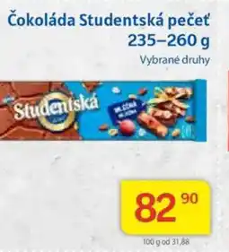 Kubík potraviny Čokoláda Studentská pečeť nabídka