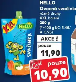 Kaufland HELLO Ovocná svačinka nabídka