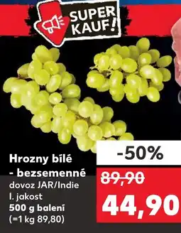 Kaufland Hrozny bílé - bezsemenné nabídka