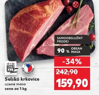 Kaufland Selská krkovice uzené maso nabídka