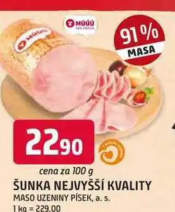 Trefa ŠUNKA NEJVYŠŠÍ KVALITY MASO UZENINY PÍSEK, 100g nabídka