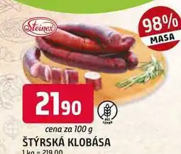 Trefa ŠTÝRSKÁ KLOBÁSA 100 g nabídka