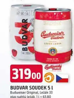 Trefa Budweiser Budvar Světlý ležák pivo sud 5l nabídka