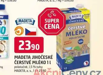 Trefa MADETA JIHOČESKÉ ČERSTVÉ MLÉKO 1l polotučné, 1,5 % tuku nabídka