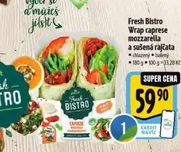 Albert Fresh bistro wrap caprese mozzarella a sušená rajčata nabídka