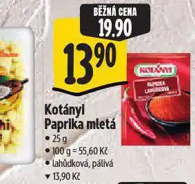 Albert Kotányi paprika mletá nabídka