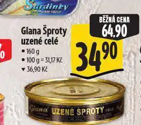 Albert Giana šproty uzené celé nabídka