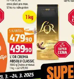 Terno L´or crema absolut classic zrnková káva nabídka