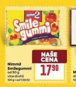 Billa Nimm2 smilegummi nabídka