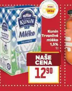 Billa Trvanlivé mléko 1,5% nabídka