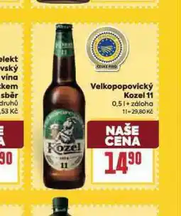 Billa Pivo velkopopovický kozel 11 nabídka