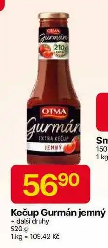 Hruška Otma Kečup Gurmán 520g, vybrané druhy nabídka