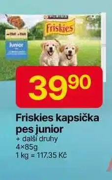 Hruška Friskies kapsička pes junior 4x85g nabídka