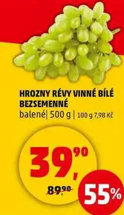 Penny Market HROZNY RÉVY VINNÉ BÍLÉ BEZSEMENNÉ balené, 500 g nabídka