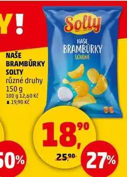 Penny Market NAŠE BRAMBŮRKY SOLTY různé druhy, 150 g nabídka