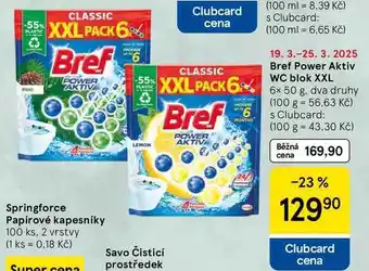 Tesco Bref Power Aktiv WC blok XXL, 6x 50 g nabídka