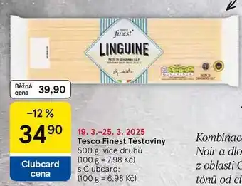 Tesco Tesco Finest Těstoviny, 500 g. více druhů nabídka