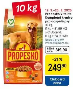 Tesco Propesko Vitalita Kompletní krmivo pro dospělé psy, 10 kg nabídka