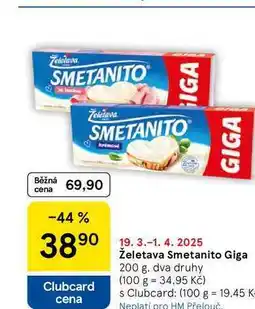 Tesco Želetava Smetanito Giga 200 g nabídka