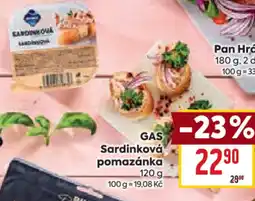 Billa GAS Sardinková pomazánka nabídka