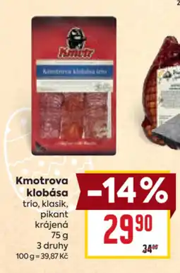 Billa Kmotrova klobása nabídka