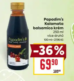 Billa Papadim's Kalamata balsamico krém nabídka