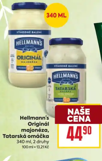 Billa HELLMANN'S Originál majonéza, Tatarská omáčka nabídka