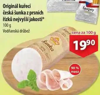 CBA Originál kuřecí česká šunka z prsních řízků nejvyšší jakosti, 100 g nabídka