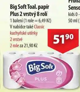 CBA Big Soft Toal. papír Plus 2 vrstvý, 8 rolí nabídka