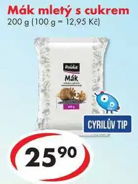 CBA Mák mletý s cukrem, 200 g nabídka