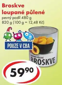 CBA Broskve loupané půlené, 820 g nabídka