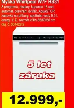 Elektro Spáčil Myčka Whirlpool W7F HS31 nabídka