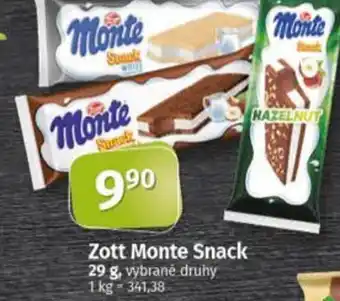 Coop Zott Monte Snack nabídka