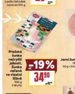 Billa Šunka vařená ve vlastní šťávě nabídka