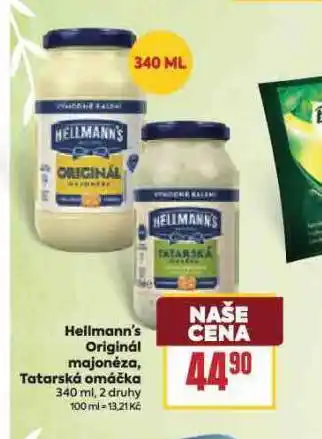 Billa Hellmann´s tatarská omáčka, majonéza nabídka