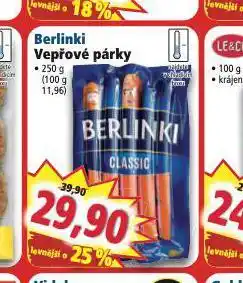 Norma Berlinki vepřové párky nabídka