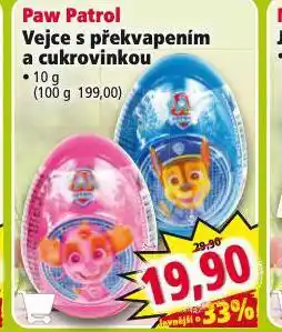Norma Paw patrol vejce s překvapením a cukrovinkou nabídka