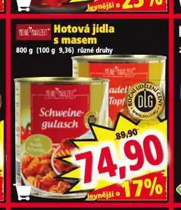 Norma Hotová jídla s masem nabídka