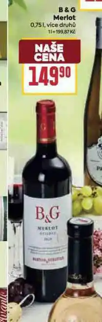 Billa B&g merlot nabídka