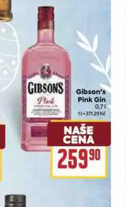 Billa Gibson´s pink gin nabídka