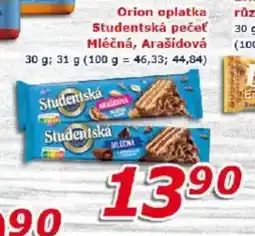 ESO MARKET Orion oplatka studentská pečeť mléčná, arašídová nabídka