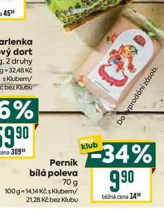 Billa Perník bílá poleva 70 g nabídka