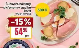 Billa Šunkové závitky s křenem v aspiku 500 g nabídka