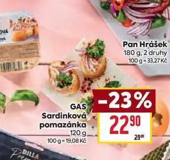 Billa GAS Sardinková pomazánka 120 g nabídka