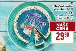 Billa Jihočeská niva premium 70% t. vs. z pultu lahůdek cena za 100g nabídka