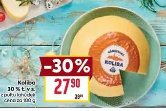 Billa Koliba 30% t. vs. z pultu lahůdek cena za 100 g nabídka