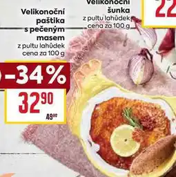 Billa Velikonoční paštika s pečeným masem z pultu lahůdek cena za 100 g nabídka