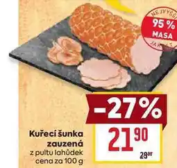 Billa Kuřecí šunka zauzená z pultu lahůdek cena za 100 g nabídka