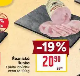 Billa Řeznická šunka z pultu lahůdek cena za 100 g nabídka